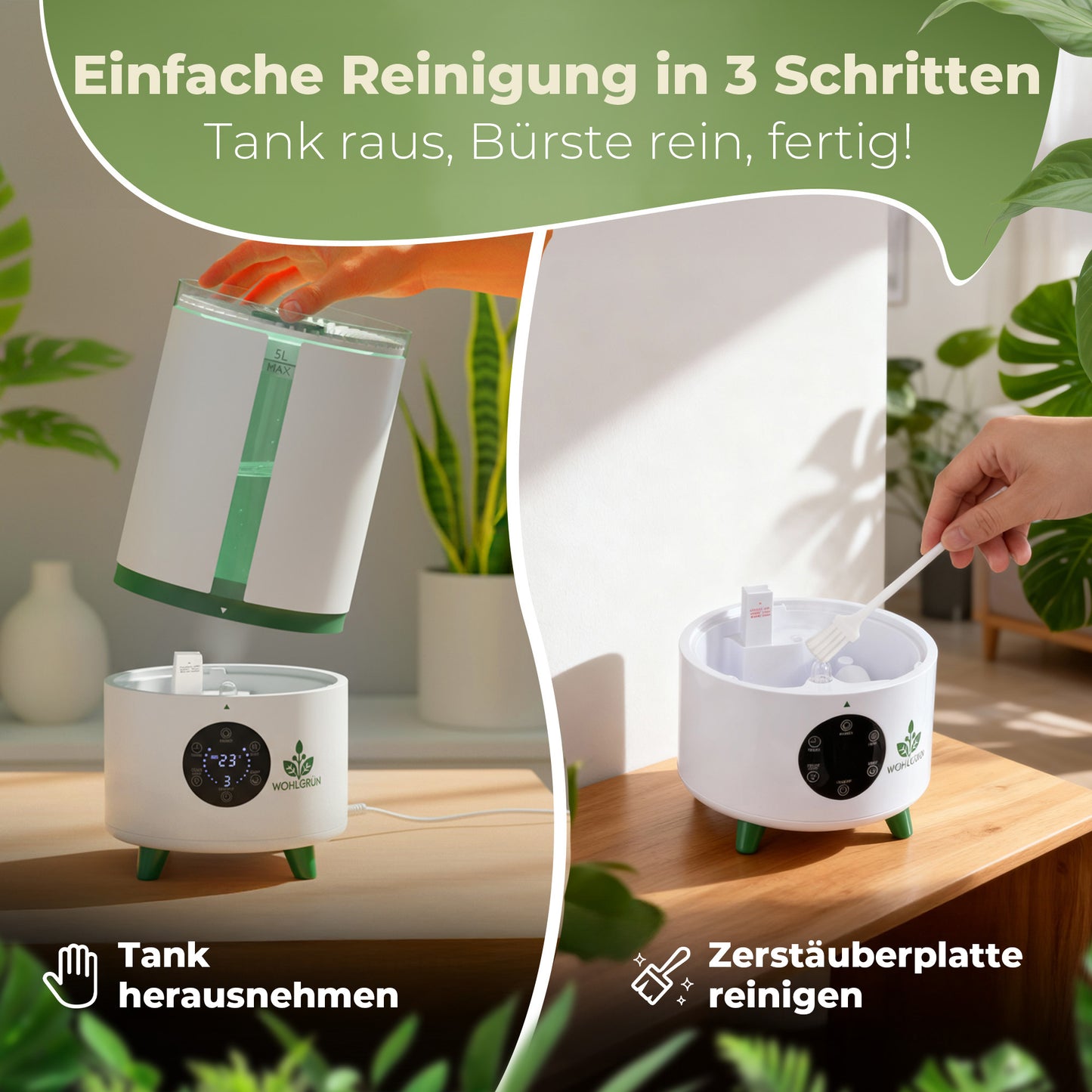 TAU360 Pflanzen-Luftbefeuchter | 360° Nebel | Smart Humidity Control | 5L Tank