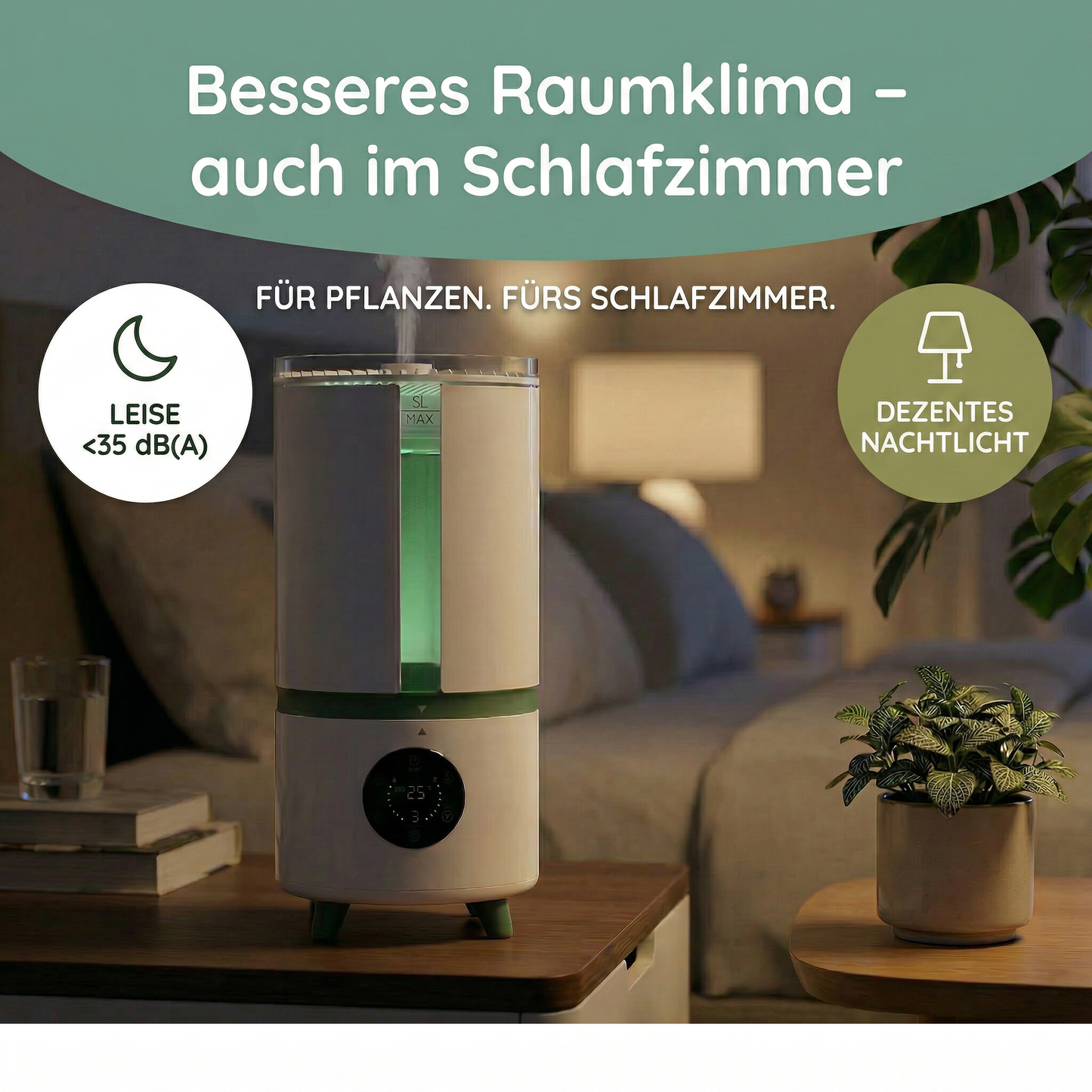 TAU360 Pflanzen-Luftbefeuchter | 360° Nebel | Smart Humidity Control | 5L Tank